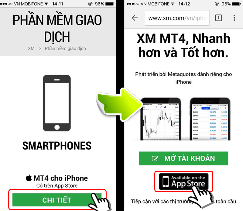 XM MT4 smartphone